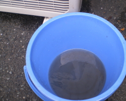 外のパイプから出た液
