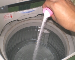 洗濯槽にお湯